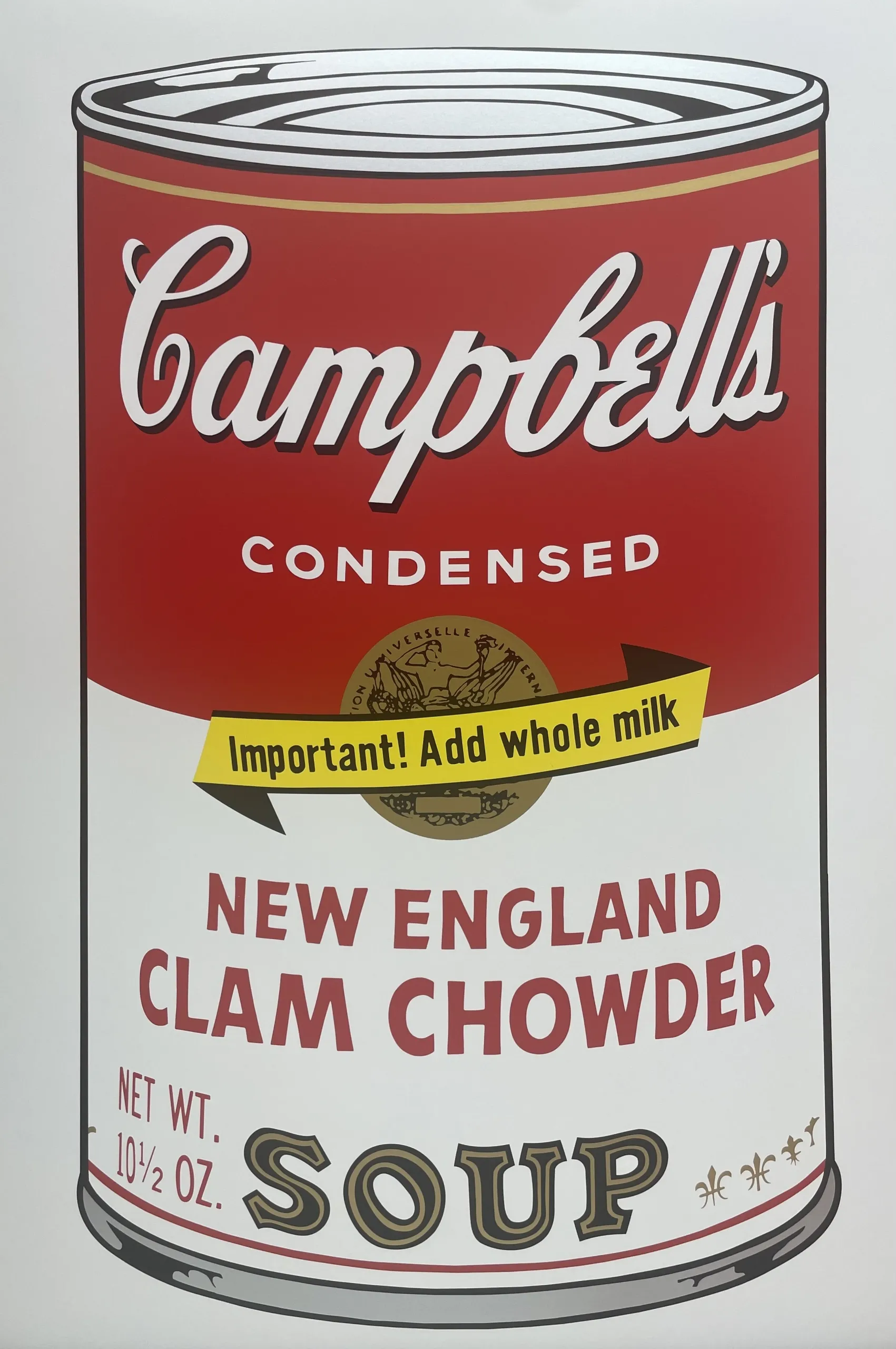 Warhol, Andy (after) | Soup Can NEW ENGLAND CLAM CHOWDER | published by Sunday B. Morning