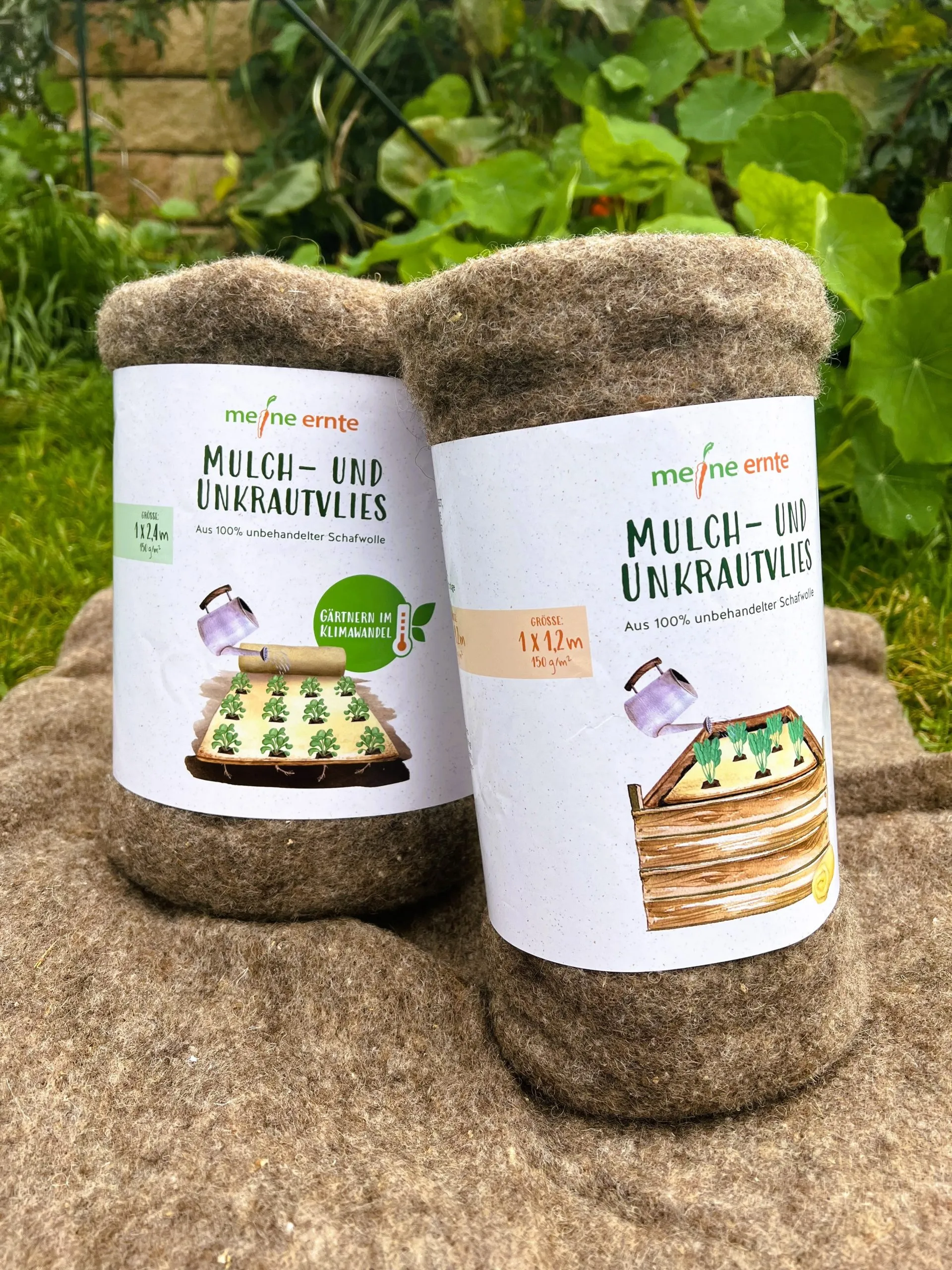Mulch- und Unkrautvlies, Mulchmatte, 100% Schafwolle, 150 g/qm